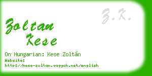 zoltan kese business card